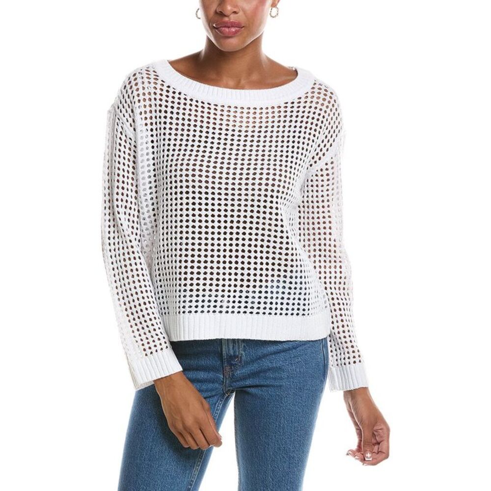 Rd Style Womens  Belinda Long Sleeve Boatneck Pullover, White